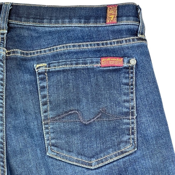 7 FOR ALL MANKIND Women's Rolled Hem Bermuda Denim Shorts Size 31 - Picture 7 of 16